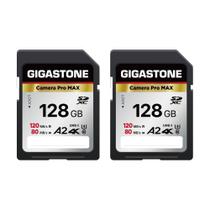 Cartão SD Gigastone 128GB, pacote com 2 câmeras 4K Pro MAX A2
