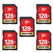 Cartão SD Gigastone 128GB, pacote com 5 UHS-I U1 Classe 10 SDXC