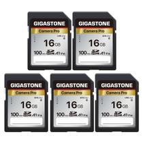 Cartão SD Gigastone 16GB, pacote com 5 câmeras Pro A1 V10 SDHC, 5 anos de recuperação de dados