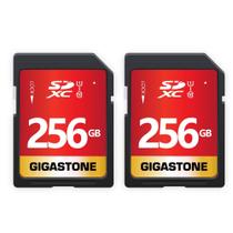 Cartão SD Gigastone 256 GB UHS-I U1 Classe 10, memória SDXC, pacote com 2 unidades