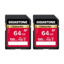 Cartão SD Gigastone 64 GB, kit com 2 unidades, UHS-I U3 Classe 10