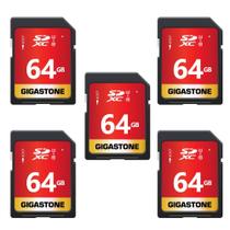 Cartão SD Gigastone 64GB, pacote com 5 cartões de memória UHS-I U1 Classe 10 SDXC