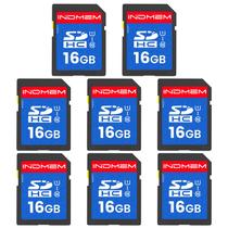 Cartão SD INDMEM 16GB Classe 10, memória flash MLC, 8 pacotes