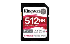 Cartão SD Kingston Canvas React Plus 512 GB UHS-II U3 V60