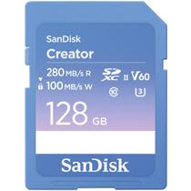 Cartão SD SanDisk Creator 128GB UHS-II V60 para câmeras DSLR