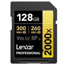 Cartão SDXC 128Gb Lexar Gold 8K 2000x 300Mb/s UHS-II V90 U3