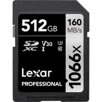 Cartão SDXC 512Gb Lexar Silver 1066x 160Mb/s UHS-I / V30 / U3 / Classe 10