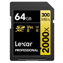Cartão SDXC 64Gb Lexar Gold 8K 2000x 300Mb/s UHS-II V90 U3
