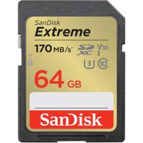Cartão SDXC 64Gb SanDisk Extreme 4K 170Mb/s UHS-I / V30 / U3 / Classe 10