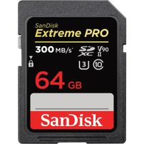 Cartão SDXC 64Gb SanDisk Extreme Pro 300Mb/s 8K UHS-II / V90 / U3 / Classe 10
