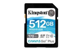 Cartão SDXC Kingston Canvas Go Plus 512 GB UHS-I C10 U3 V30