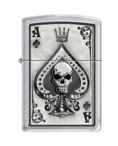 Cartão Zippo Ace Skull mais leve Satin Chrome 4858 Cartão Zippo Ace Skull mais leve Satin Chrome 4858