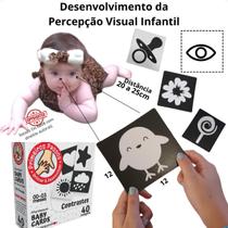 Cartas Alto Contraste Cartões Montessori Imagens Para Bebes 0 a 03 Meses Atividade Educativa Brinquedo Estimula Visão