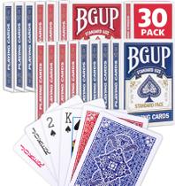Cartas de baralho BGUP 30 baralhos tamanho padrão vermelho e azul Cartas de baralho BGUP 30 baralhos tamanho padrão vermelho e azul