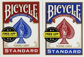 Cartas de baralho Bicycle Poker Index Standard Red/Blue, pacote com 2 Cartas de baralho Bicycle Poker Index Standard Red/Blue, pacote com 2