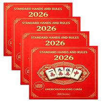 Cartas de Mahjong Xminc 2026, pacote com 4, à prova dágua, letras grandes Cartas de Mahjong Xminc 2026, pacote com 4, à prova dágua, letras grandes