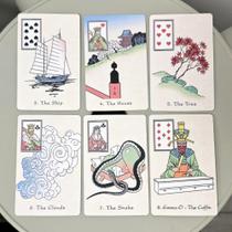 Cartas de Oracle Estilo Xilogravura Japonesa - 36 Peças (9x6cm) - Ukiyo-e Lenormand