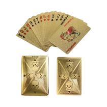 Cartas De Poker Em PVC À Prova d'Água Com Estampa De Caveira Em Folha De Ouro, Cartas Mágicas