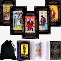 Cartas de tarô King's palace Rider Waite 78 com guia e bolsa