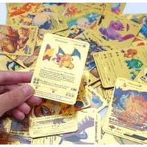 Cartas Douradas Tipo Pokémon - Kit com 5 unidades