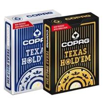 Cartas p/ jogar 100% plast texas holdem gold e blue 90856