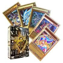 Cartas Yu-Gi-Oh! Folhas de Ouro - 55 Peças - Olhos Azuis, Exodia, Obelisco, Slifer e Ra