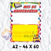 Cartaz de Oferta:Mês de aniversário 225g 46 x 60 (A2) - 100 unidades - Embalagens e Papéis Brilhante