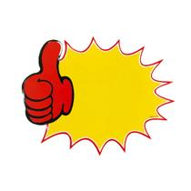 Cartaz de Oferta Splash Joinha Vermelho Mini Papel Duplex 100 unidades