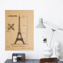 Cartaz de parede de papel Kraft da Torre Eiffel - generic