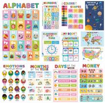 Cartazes Educativos FloraSea 16 Quadros Laminados para Crianças Pequenas