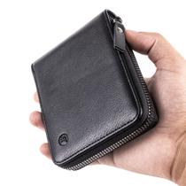 Carteia Masculina Com Porta Cartão Ziper Documentos Moedas