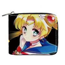 Carteira Anime Sailor Moon Leather com duas dobras, tamanho curto Carteira Anime Sailor Moon Leather com duas dobras, tamanho curto