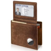 Carteira Artpaxy Bifold em couro com bloqueio RFID com suporte AirTag Carteira Artpaxy Bifold em couro com bloqueio RFID com suporte AirTag