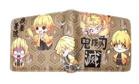 Carteira, bolsa de moedas, couro, dobrável, Agatsuma Zenitsu Anime