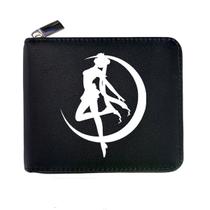 Carteira, bolsa de moedas, couro, duas dobras, anime Sailor Moon, unissex