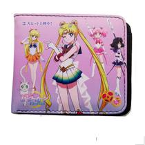 Carteira, bolsa de moedas, couro, duas dobras, anime Sailor Moon, unissex