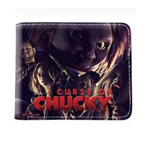 Carteira, bolsa de moedas, couro, duas dobras, Chucky Horror Curse Anime
