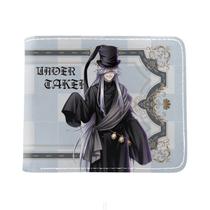 Carteira, bolsa de moedas, couro, duas dobras, preta, Butlers Anime