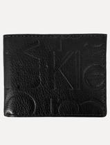 Carteira Calvin Klein Couro Logo Print Large Texture Preta Carteira Calvin Klein Couro Logo Print Large Texture Preta