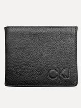 Carteira Calvin Klein Jeans Masculino Couro CKJ Upper Preta Carteira Calvin Klein Jeans Masculino Couro CKJ Upper Preta
