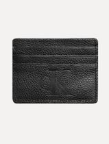 Carteira Calvin Klein Jeans Porta Cartão Couro CK Queima Preta Carteira Calvin Klein Jeans Porta Cartão Couro CK Queima Preta