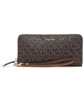 Carteira Calvin Klein Key Item Saffiano Zip Around Brown para mulheres