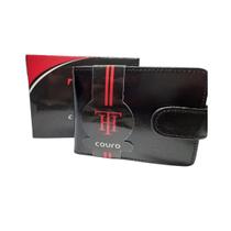 Carteira Clássica TH Couros Botão Original Masculina Homem
