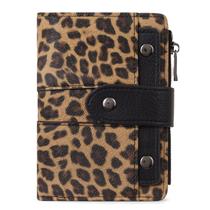 Carteira CLUCI pequena de couro dobrável com bolso para moedas para mulheres