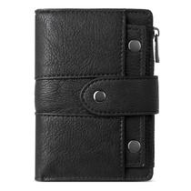 Carteira CLUCI pequena de couro dobrável para mulheres com bolso para moedas