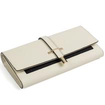 Carteira CLUCI Trifold Leather Cream White para mulheres