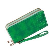 Carteira Clutch Feminina Chique Vintage De Camada Dupla Com Zíper Retrô E Alça De Pulso Para Carteira Clutch Feminina Chique Vintage De Camada Dupla Com Zíper Retrô E Alça De Pulso Para