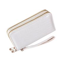 Carteira Clutch Feminina Chique Vintage De Camada Dupla Com Zíper Retrô E Alça De Pulso Para Carteira Clutch Feminina Chique Vintage De Camada Dupla Com Zíper Retrô E Alça De Pulso Para