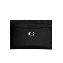 Carteira COACH Porta Cartões em Couro Refinado Preto 11x8 cm