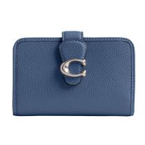 Carteira Coach Tabby de couro de seixo polido médio azul Carteira Coach Tabby de couro de seixo polido médio azul